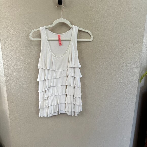 Eight Sixty Ruffle White Blouse Size Large - Picture 1 of 6